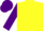 Silk - Yellow, purple sleeves and cap