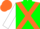 Silk - Green, Orange cross belts, White sleeves, Orange cap