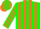 Silk - Green with orange stripes on front and back