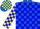 Silk - Royal Blue and Yellow Quarters, Blue Blocks on Yellow S