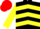Silk - Black, Yellow chevrons and sleeves, Red cap