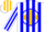 Silk - White, Gold Cross in Blue Circle, Blue Stripes o