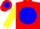 Silk - RED, Red 'B' on Blue disc, Yellow Bars on sleeves