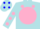 Silk - Powder Blue, Blue C on Pink disc, Pink spots on