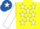 Silk - Yellow, White stars and sleeves, Royal Blue cap, White star