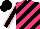 Silk - Black and Hot Pink Diagonal Stripes, Black Sleeves, Pink Seams, Black Cap