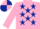 Silk - PINK, dark blue stars, pink sleeves, quartered cap