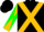 Silk - Black, Gold cross belts, Gold and Green Diagonally Quartered Sle