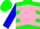 Silk - Green, Blue 'V' on Pink disc, Pink Chevrons on Blue Sl