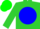 Silk - Lime Green, White F on Blue disc, Green Cap