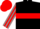 Silk - Black, Red Hoop, Grey and Red striped sleeves, Red cap