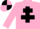 Silk - Pink, Black cross of Lorraine, Quartered cap