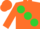 Silk - Fluorescent Orange, Lime Green large spots, Fluorescent Orange Cuffs o