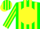 Silk - Green, Green Cat on Yellow disc, Yellow Stripes on S