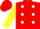 Silk - Red, White 'AS', White spots on Yellow Sleeves