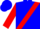 Silk - Blue, Red Sash, Blue Bars on Red Sleeves, Red