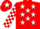 Silk - Red, White stars, checked sleeves, Red cap, White star