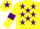 Silk - Yellow, Purple stars and armlets, Yellow cap, Purple star