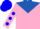 Silk - Pink, Royal Blue Yoke and WT, Blue spots on Sleeves, Blue Cap