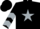 Silk - BLACK, Silver Half Moon and Star, Silver Chevrons on Sleeves