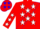 Silk - RED, White Stars on Blue Sash, White Stars