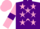 Silk - Purple, Pink stars, Pink sleeves, Purple armlets and star on Pink cap
