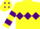 Silk - Yellow, Purple triple diamond, hooped sleeves and diamonds on cap