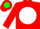 Silk - Bright Red, Green B on White disc, Red and White