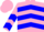 Silk - Pink, Blue Zigzag and Yellow Dot Design, Blue Chevrons and Pi