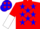 Silk - Red, Blue Stars on Red and White Halved Sleeves, Red