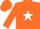 Silk - Fluorescent Orange, White Star, White Band on Orange sleeves