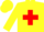 Silk - Yellow, Black 'AB CHEVY' on Red Cross, Red Band on