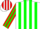 Silk - WHITE, Mexican Flag, Red & Green Stripes on S