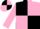 Silk - Black & Pink Triangular Thirds, Black & Pink Quartered Sle