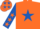 Silk - Orange, Royal Blue star, Royal Blue sleeves, Orange stars, Orange cap, Royal Blue stars