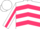 Silk - White, Cerise Chevrons and Stripe on Sleeves
