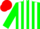 Silk - Green, white stripes and sleeves. red cap