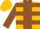 Silk - Gold, Brown Panel, Two Brown Hoops On Sleeves