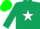 Silk - Dark Green, White Star, Green Cap