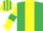 Silk - Emerald Green, Yellow stripe, Yellow sleeves, Emerald Green armlets, striped cap