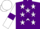 Silk - Purple, White stars, White sleeves, Purple armlets and star on White cap
