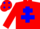 Silk - Red, Blue cross of lorraine, Red cap, Blue spots