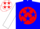 Silk - BLUE, White 'Windy Hill' on Red disc, Blue Stars on White Sleeves