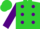 Silk - LIME GREEN, Purple spots, Lime Green Bars on Purple Sleeves