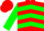 Silk - Red, Green Chevrons, Green Sleeves, Red