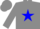 Silk - grey, Blue Star, Blue and grey Diagonal