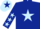 Silk - DARK BLUE, light blue star, light blue stars on sleeves, light blue cap, dark blue star