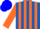Silk - Royal Blue, Orange Belt, Orange Stripes on Sleeves, Blue Cap