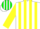 Silk - White, Green Horse, Green and Yellow Stripes on Sleeves