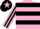 Silk - PINK, BLACK hoops, striped sleeves, BLACK cap, PINK star